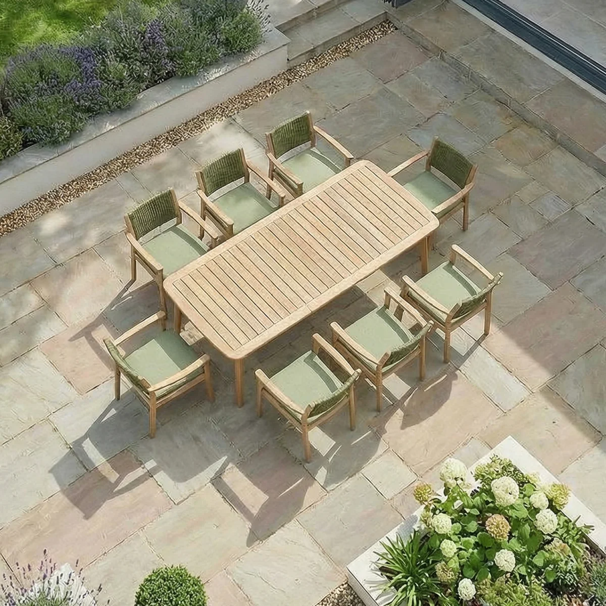 Tetbury 8 Seat Rectangular Garden Dining Set - Brown – image 8