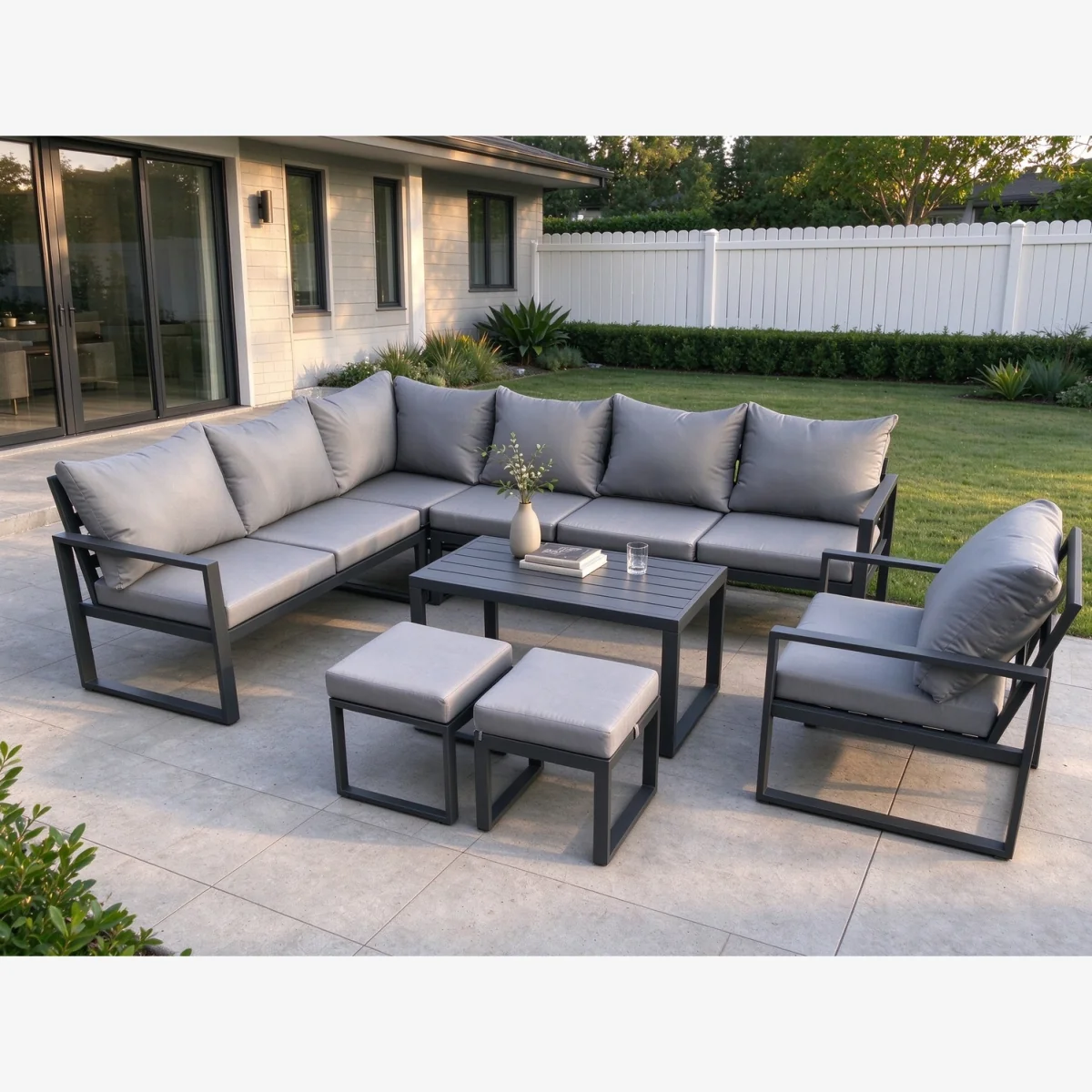 Aluminium 9-Seater Garden Furniture Set