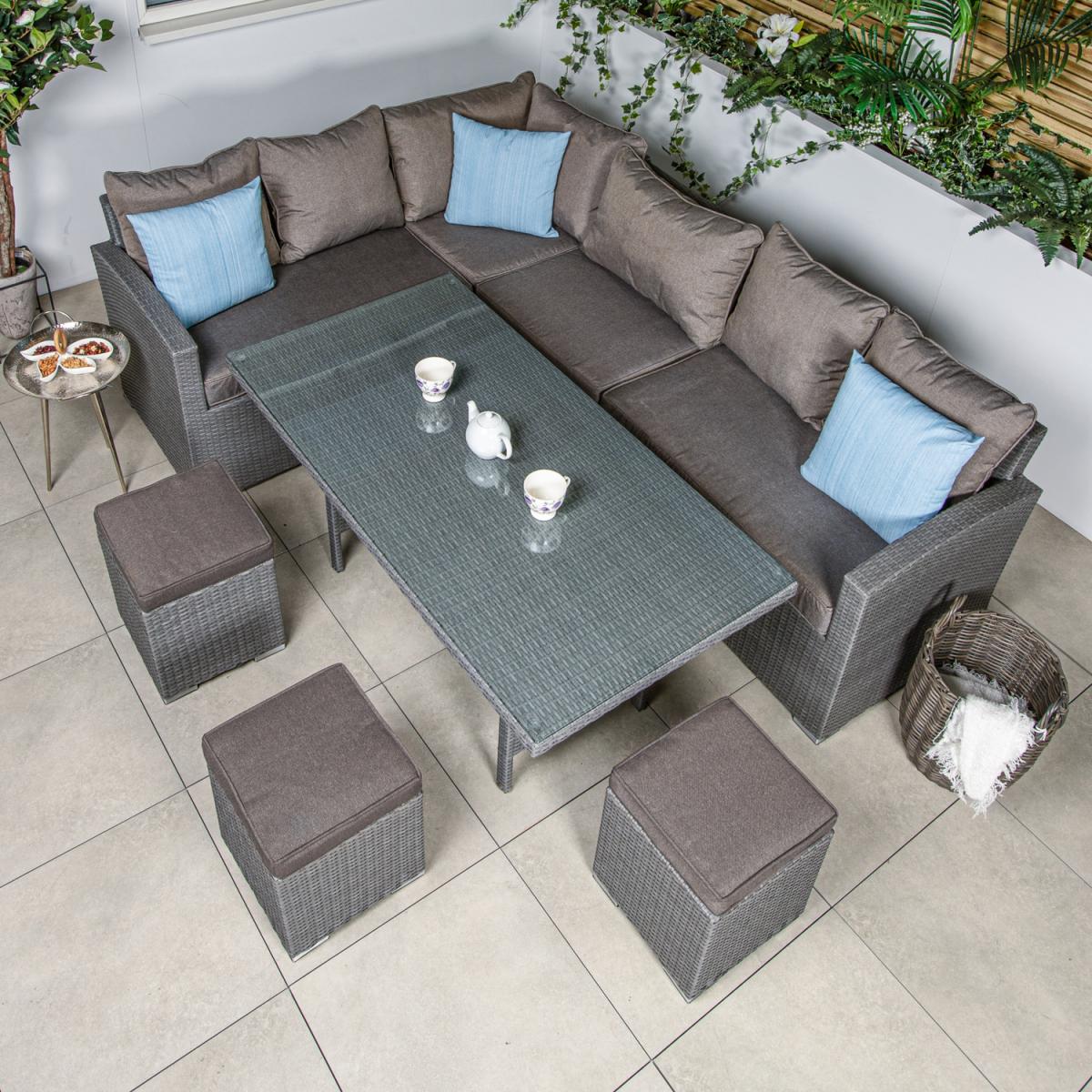 Dakota Rattan Rectangular Casual Dining Set  - Grey – image 3