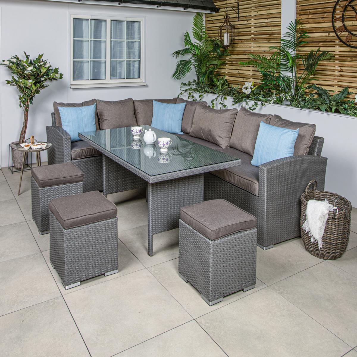 Dakota Rattan Rectangular Casual Dining Set  - Grey – image 4