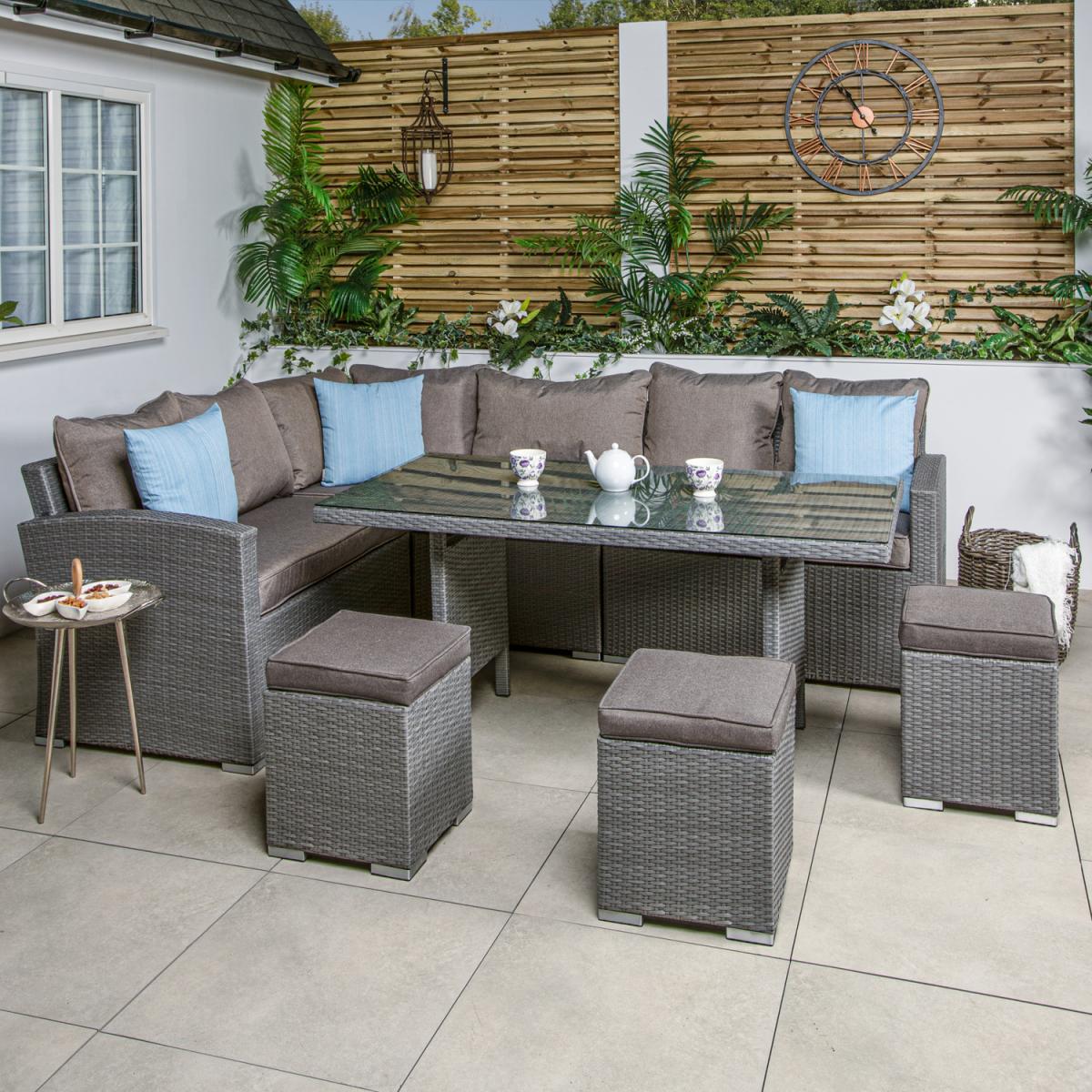 Dakota Rattan Rectangular Casual Dining Set  - Grey – image 5