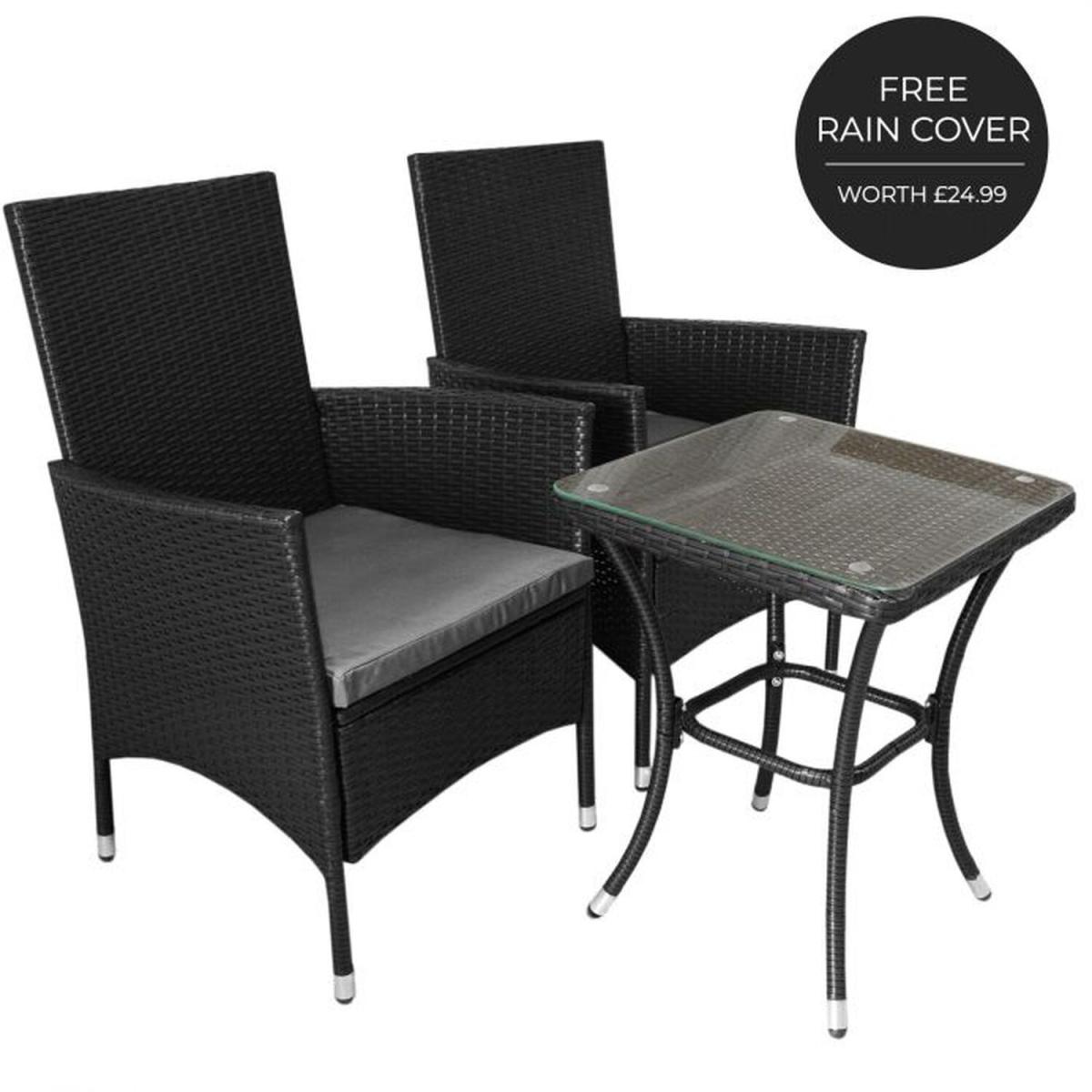 Jardi Rattan Bistro Set Black - Black – image 2