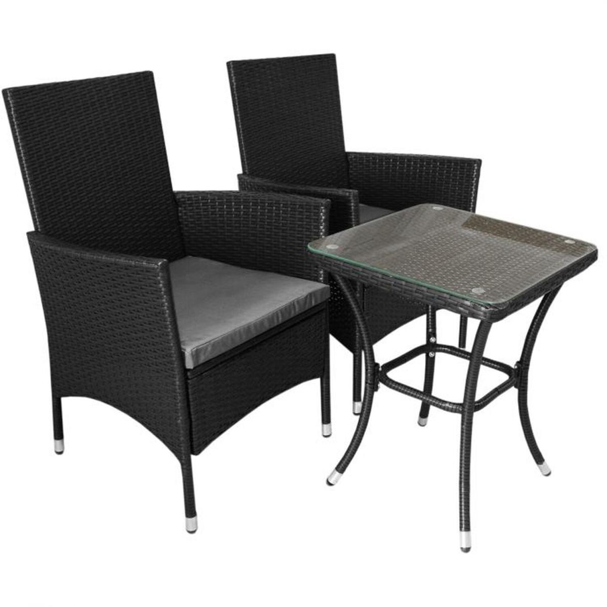 Jardi Rattan Bistro Set Black - Black – image 3