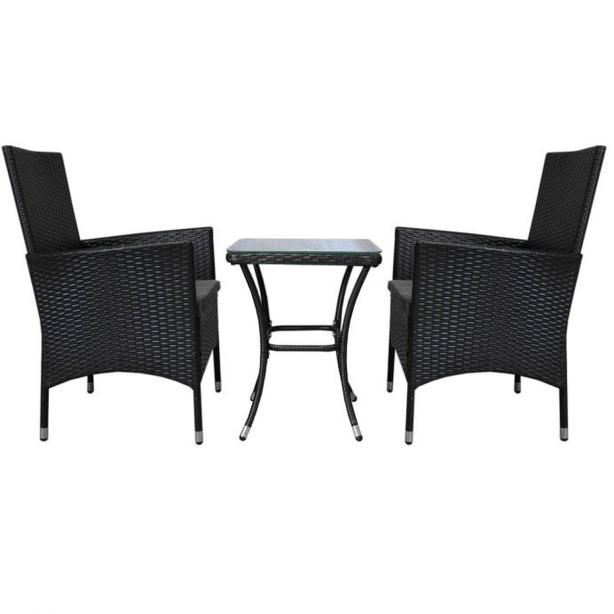 Jardi Rattan Bistro Set Black - Black – image 4