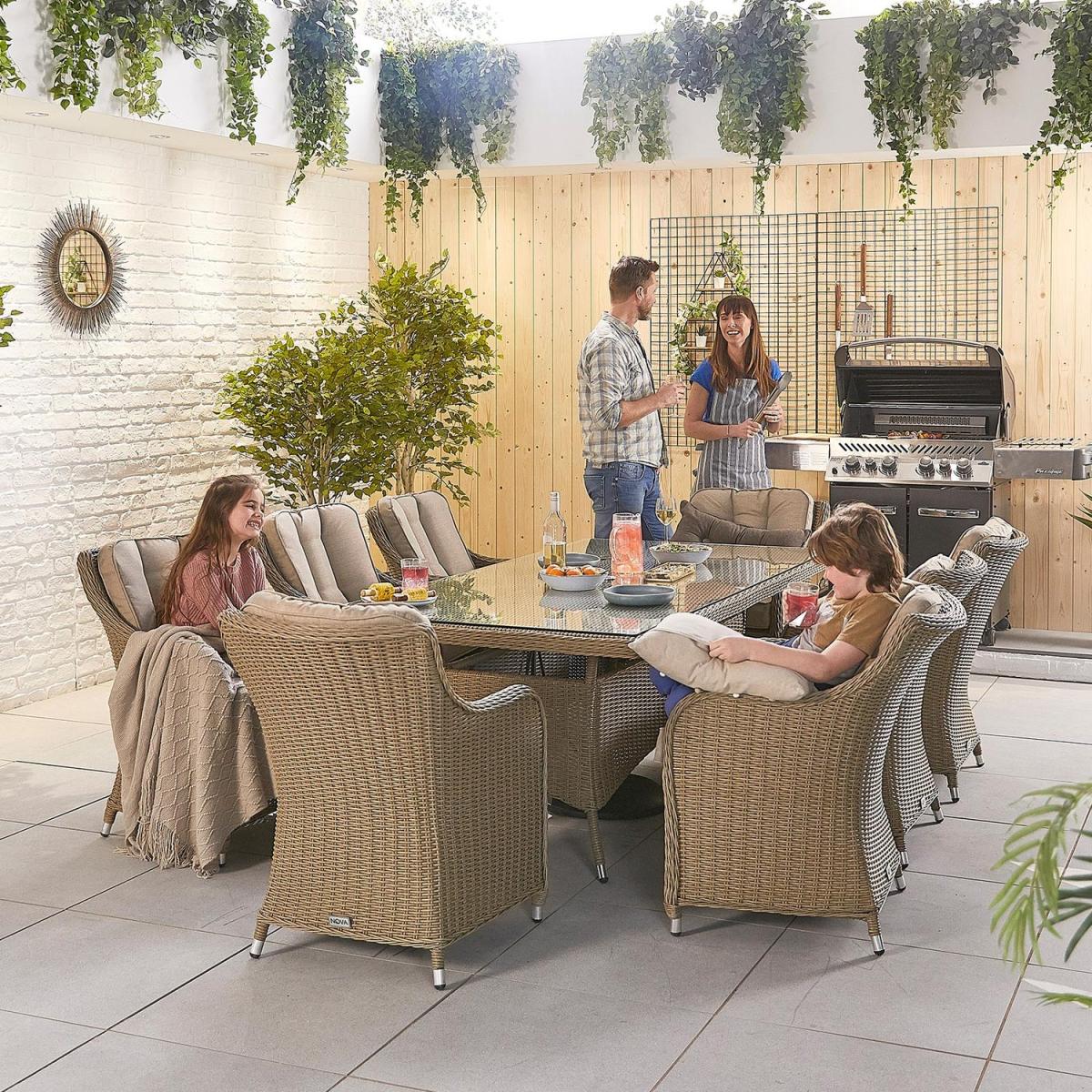 Camilla 8 Seat Rec Dining Set - Willow – image 1