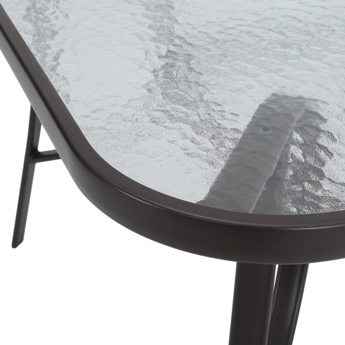 Outdoor Glass Table Bistro Set - Brown / Square / 4 x Folding Chairs; 1 x Table – image 28