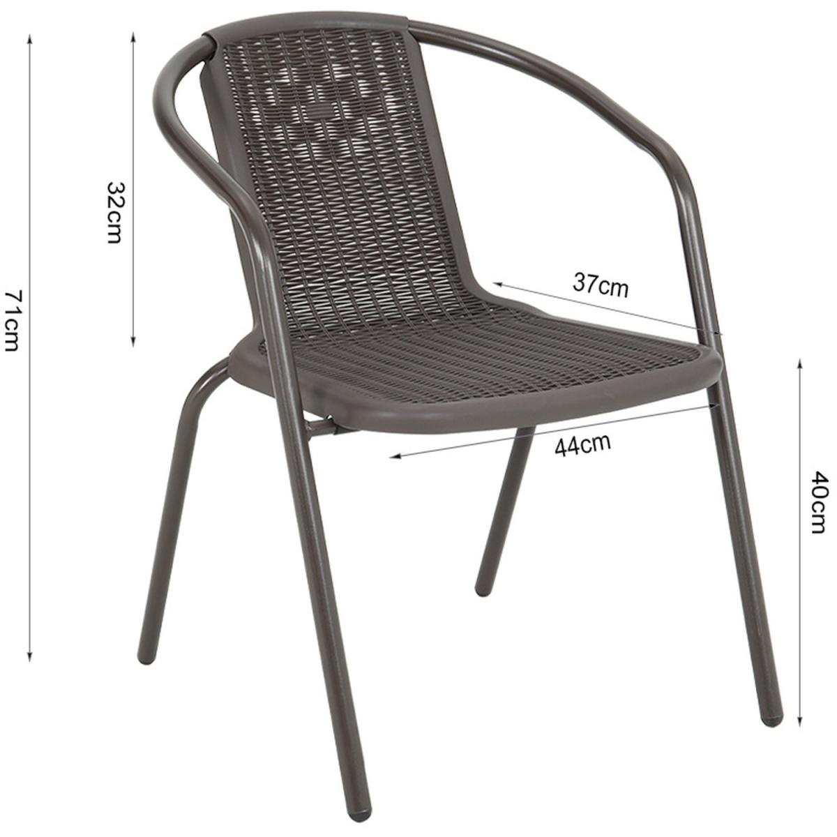 Outdoor Glass Table Bistro Set - Brown / Square / 4 x Folding Chairs; 1 x Table – image 34