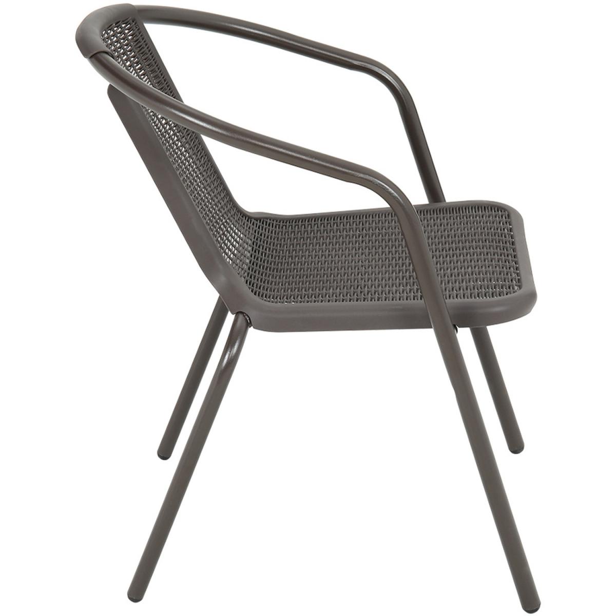 Outdoor Glass Table Bistro Set - Brown / Square / 4 x Folding Chairs; 1 x Table – image 35