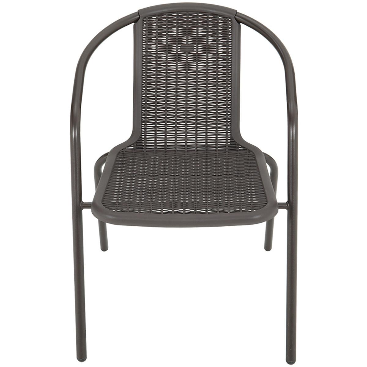 Outdoor Glass Table Bistro Set - Brown / Square / 4 x Folding Chairs; 1 x Table – image 36