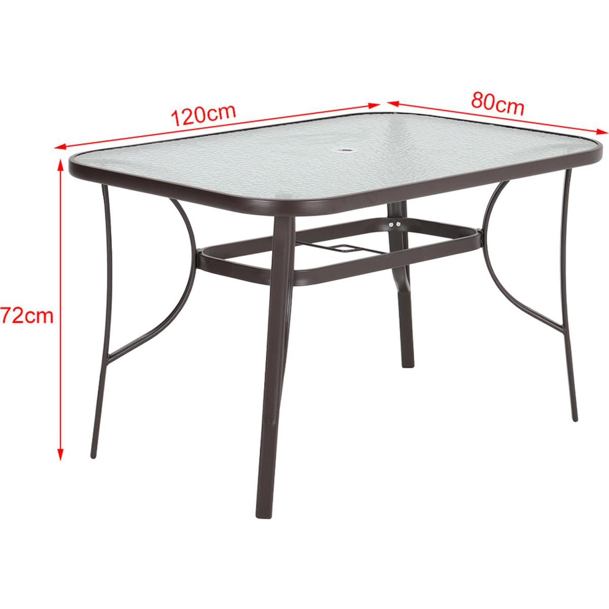 Outdoor Glass Table Bistro Set - Brown / Square / 4 x Folding Chairs; 1 x Table – image 5