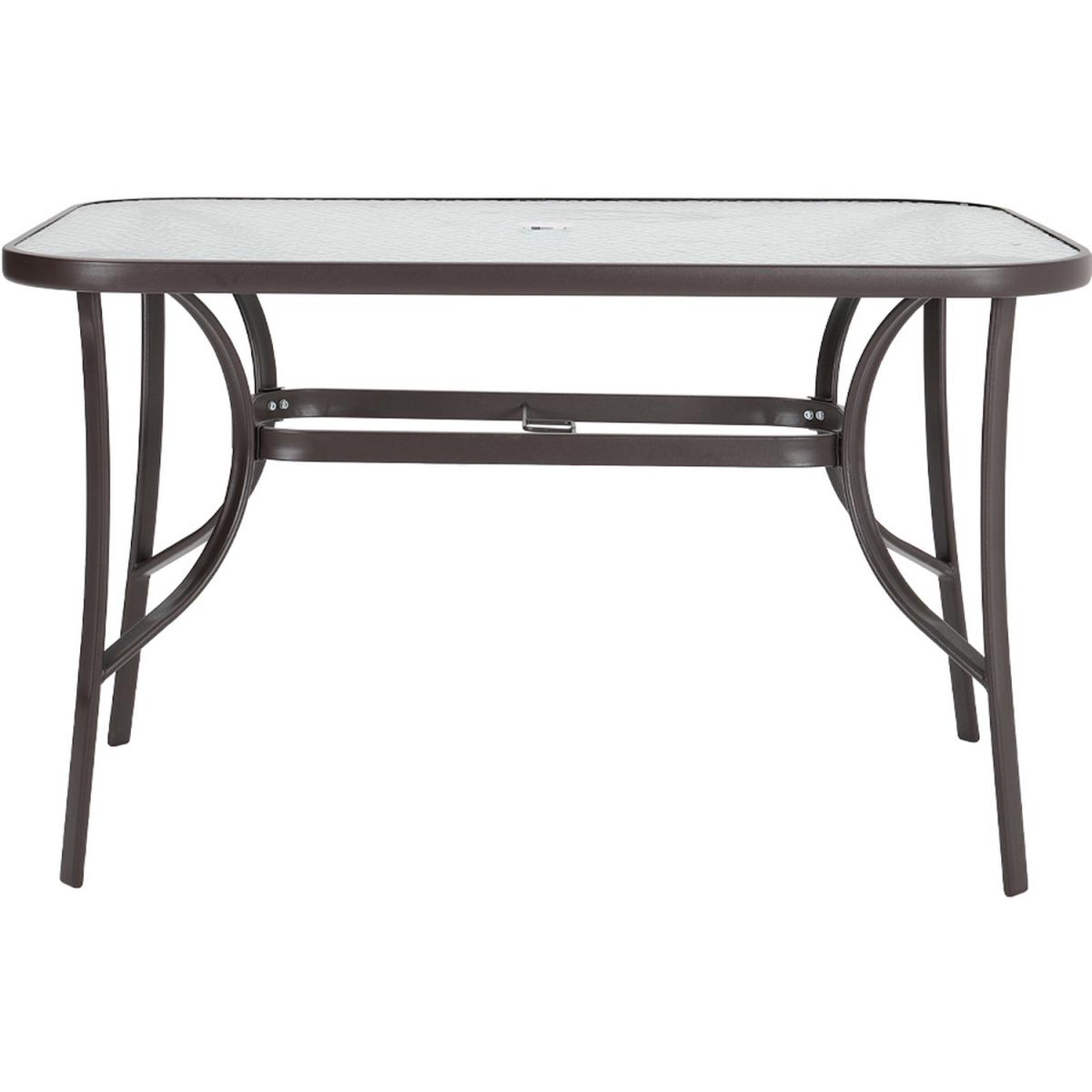 Outdoor Glass Table Bistro Set - Brown / Square / 4 x Folding Chairs; 1 x Table – image 6