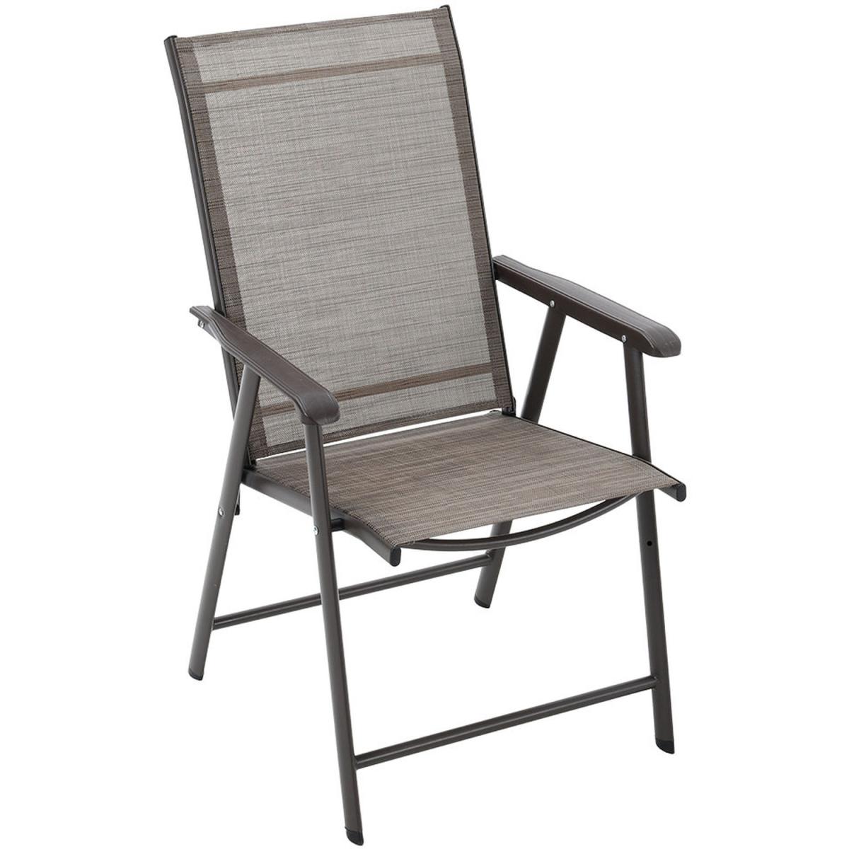 Outdoor Glass Table Bistro Set - Brown / Square / 4 x Folding Chairs; 1 x Table – image 8