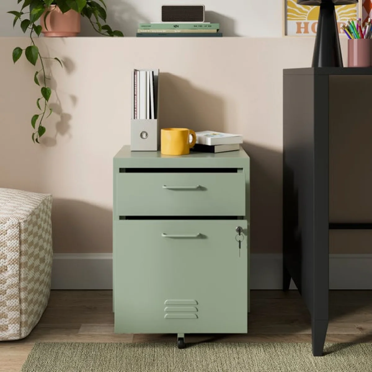 Helga Lockable 2 Drawer Storage Cabinet – image 2