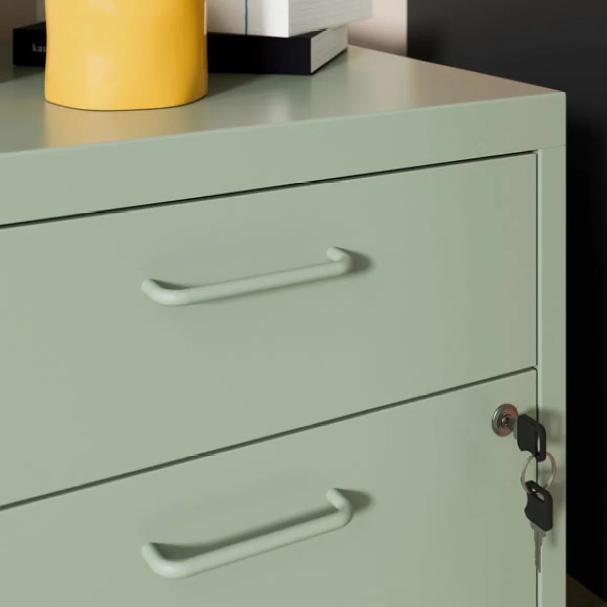 Helga Lockable 2 Drawer Storage Cabinet – image 4