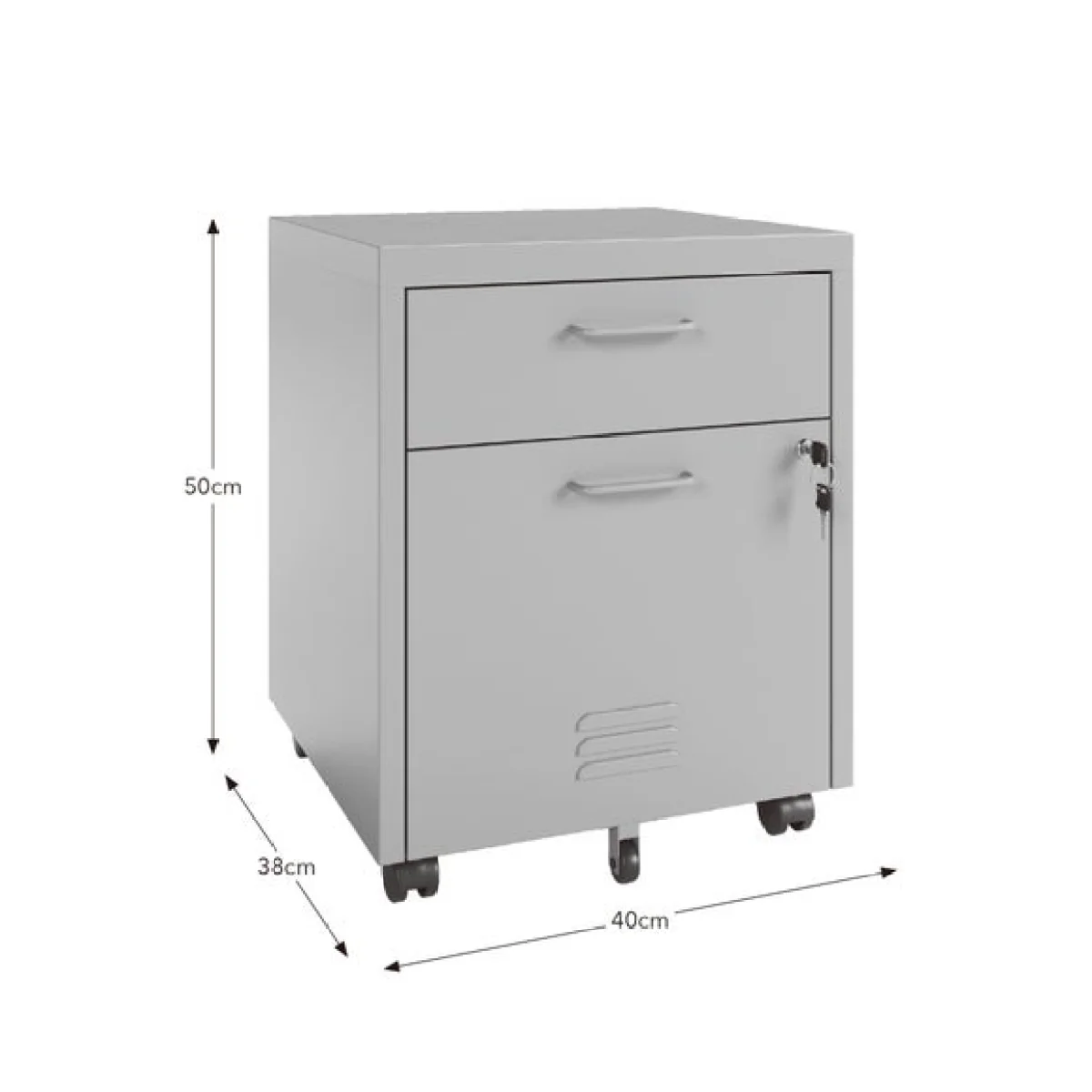 Helga Lockable 2 Drawer Storage Cabinet – image 7