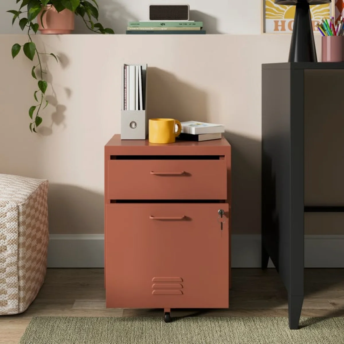 Helga Lockable 2 Drawer Storage Cabinet – image 2