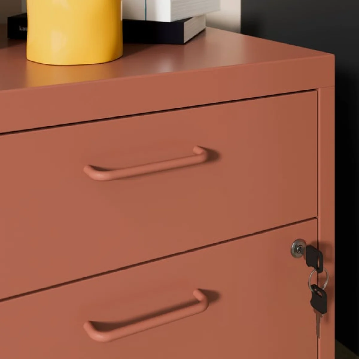 Helga Lockable 2 Drawer Storage Cabinet – image 4