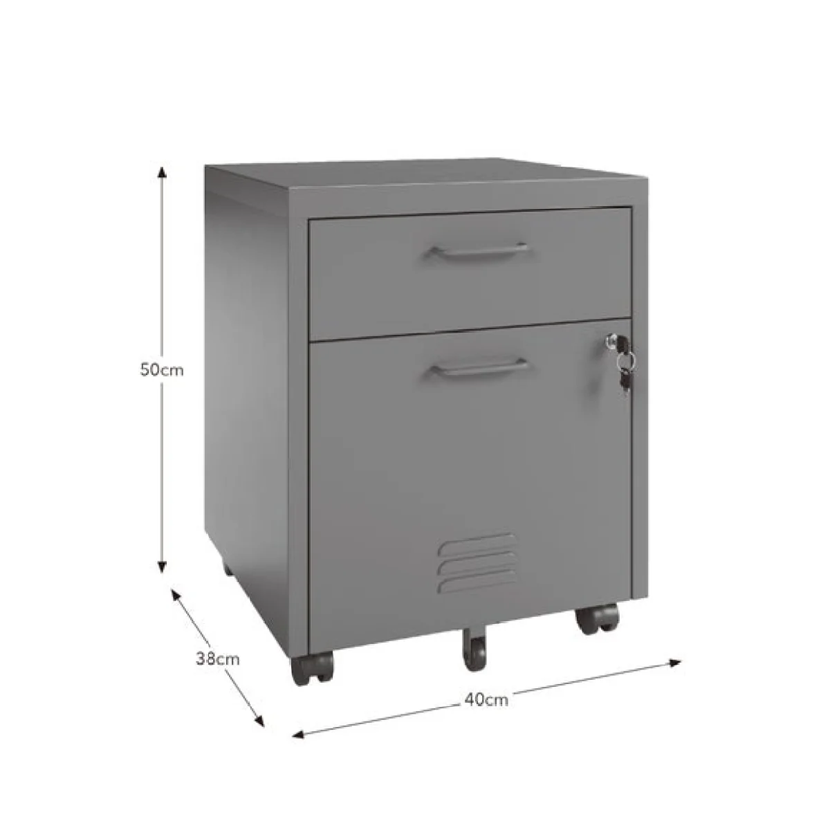 Helga Lockable 2 Drawer Storage Cabinet – image 8