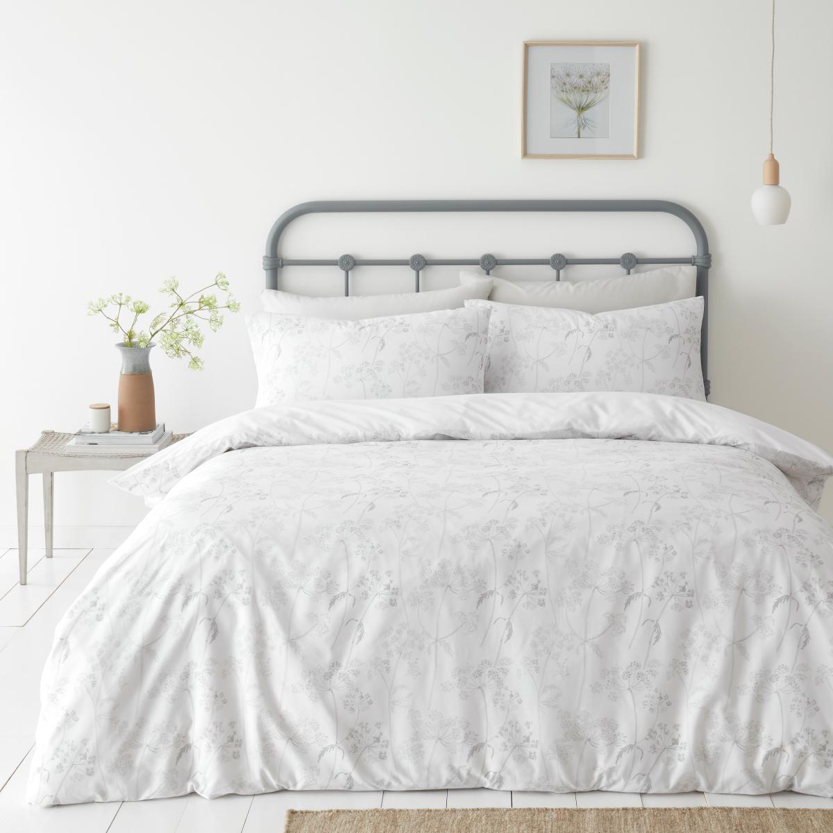 Felicity Grey 100% Cotton Duvet Cover and Pillowcase Set Grey – image 2