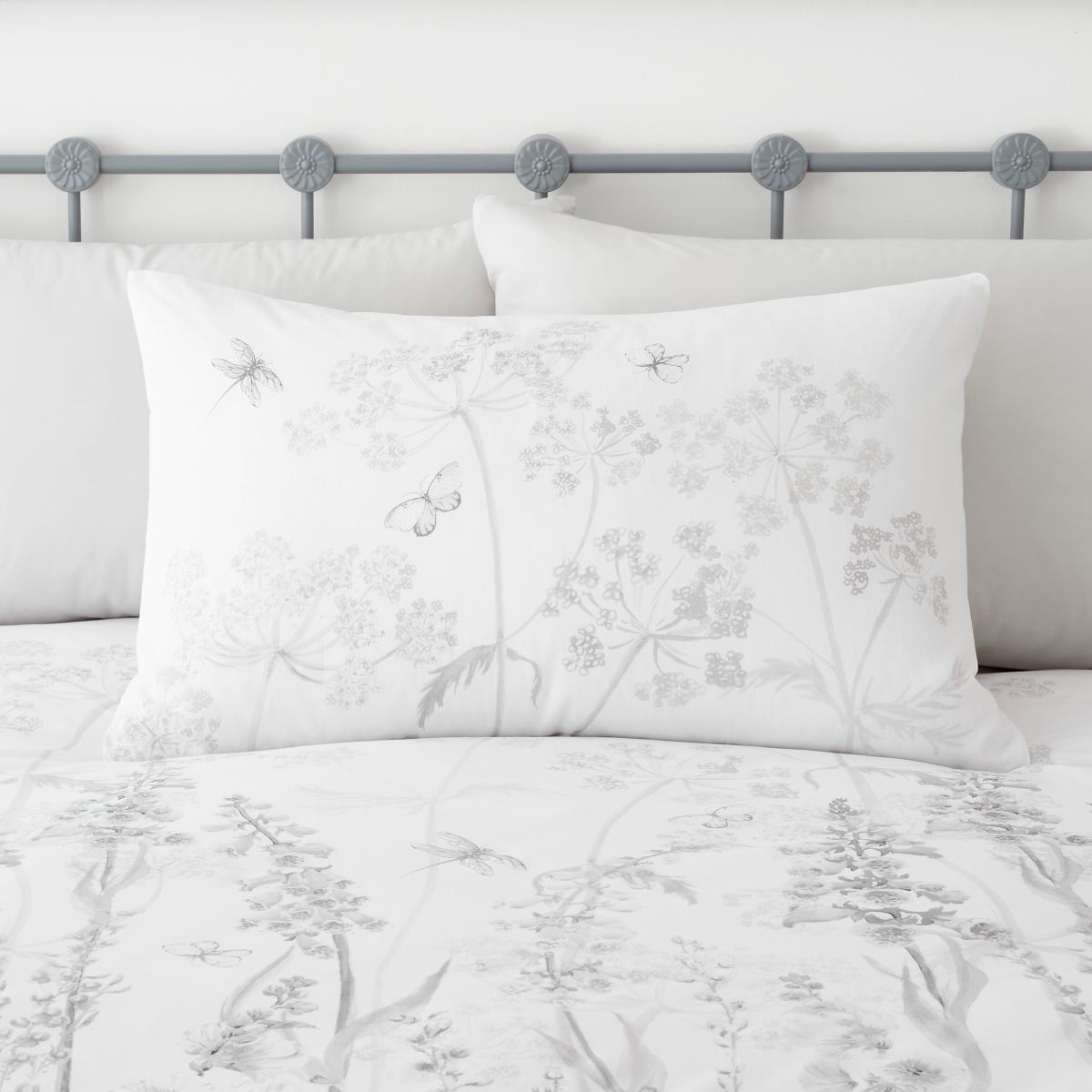 Felicity Grey 100% Cotton Duvet Cover and Pillowcase Set Grey – image 5