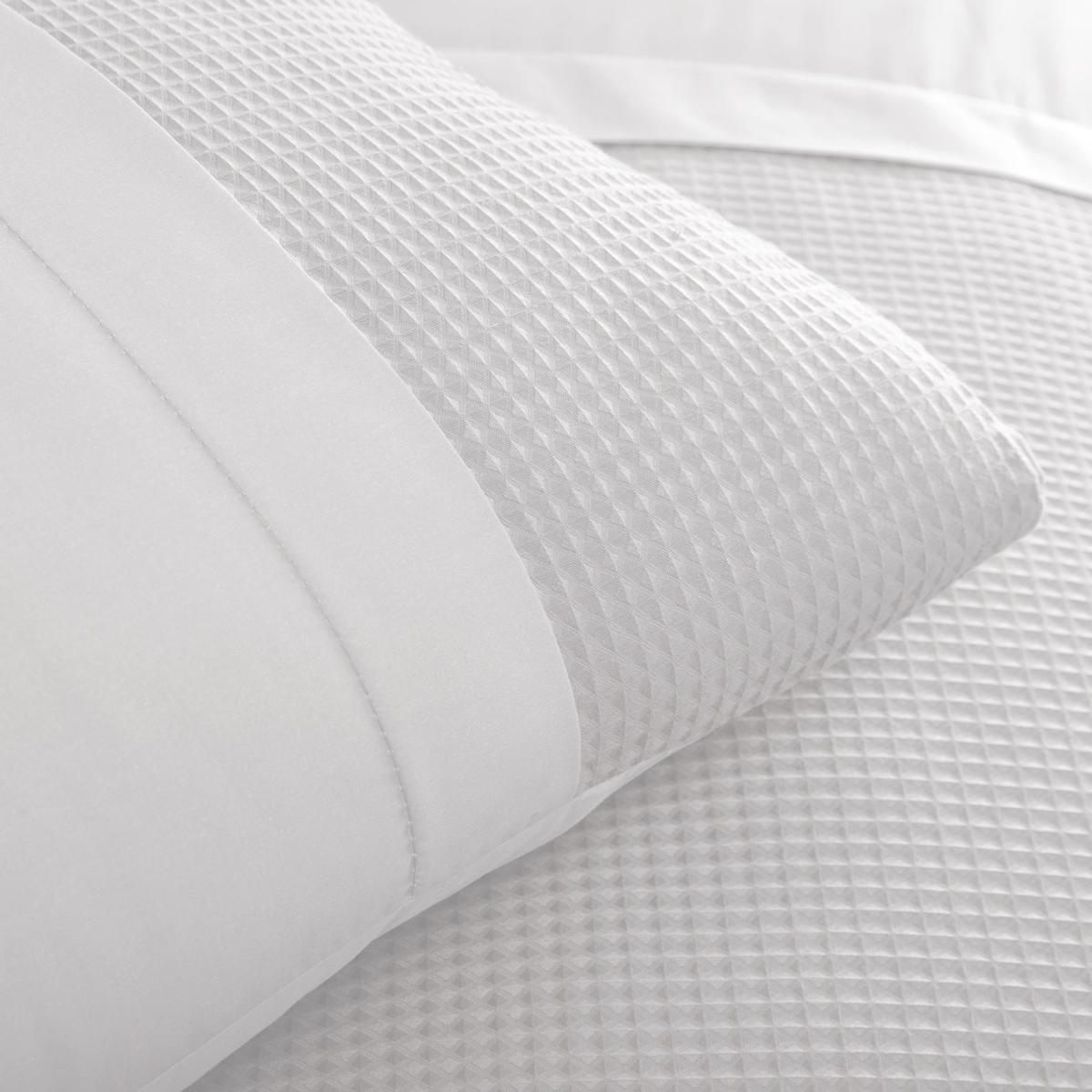 Waffle White Duvet Cover and Pillowcase Set White – image 3