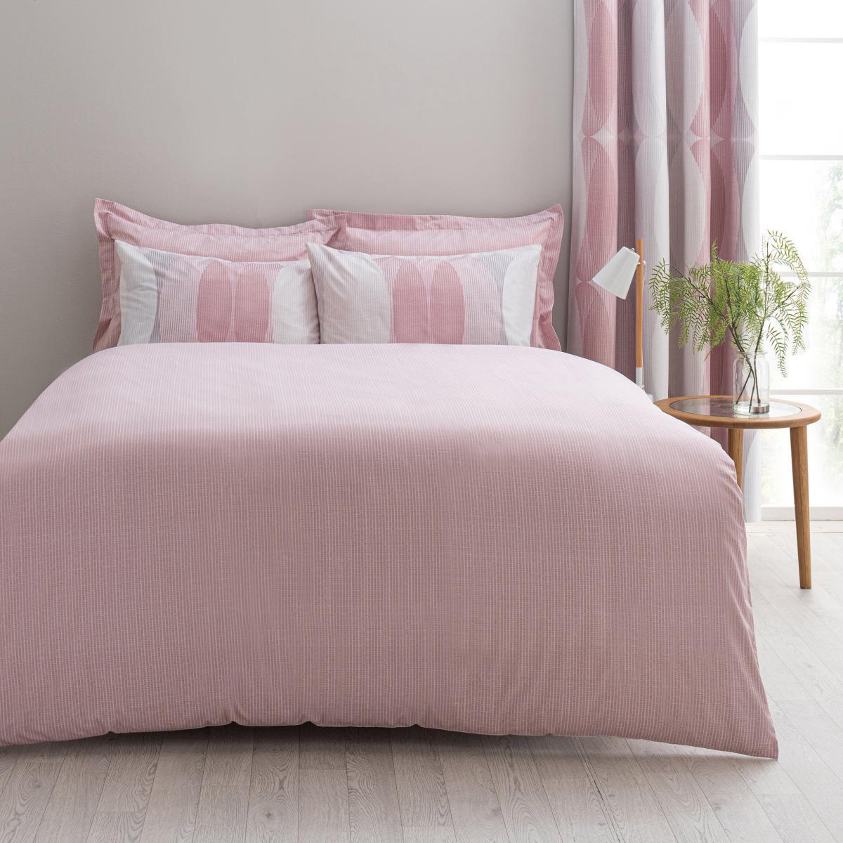 Elements Elijah Pink Reversible Duvet Cover and Pillowcase Set Pink, Grey and White – image 2