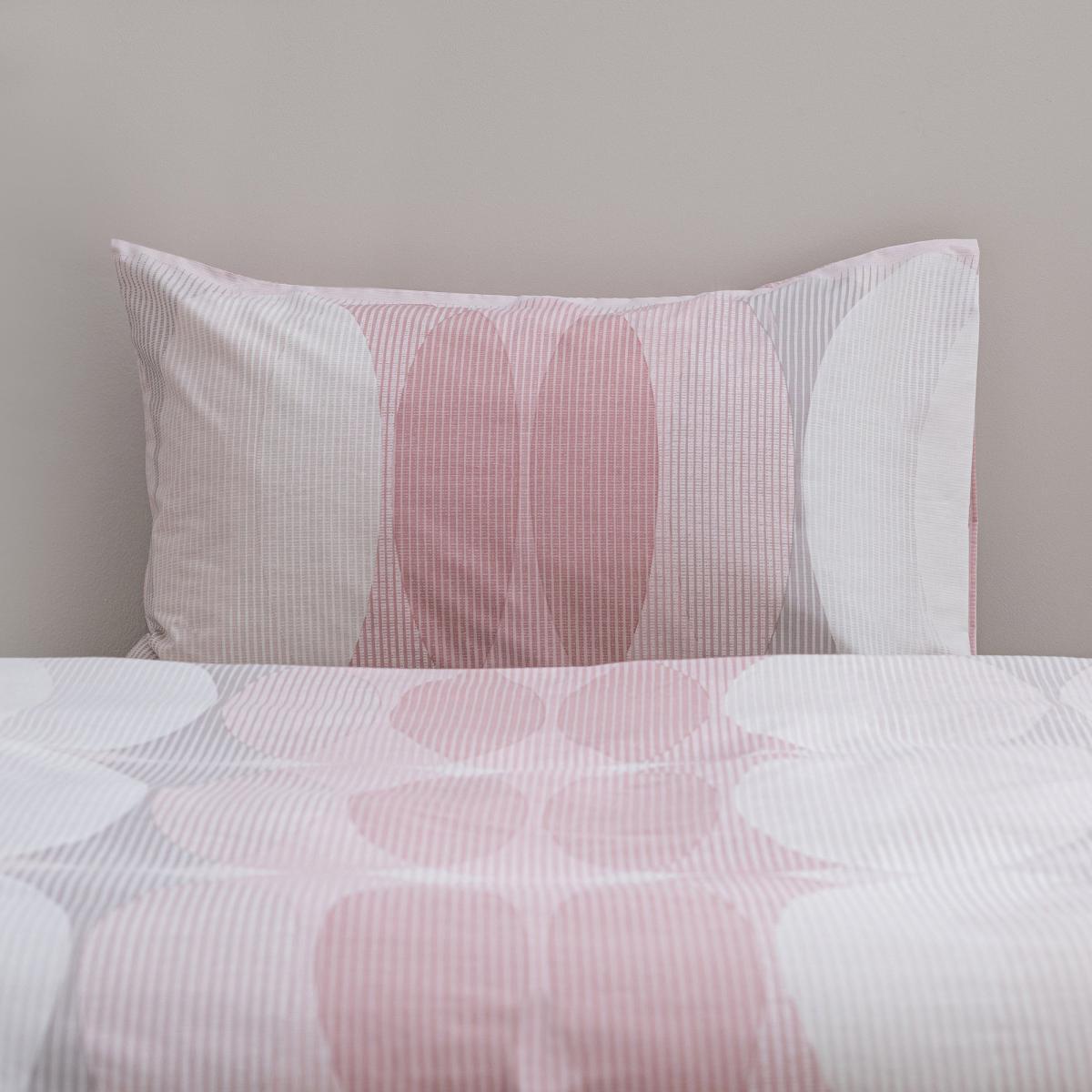 Elements Elijah Pink Reversible Duvet Cover and Pillowcase Set Pink, Grey and White – image 4