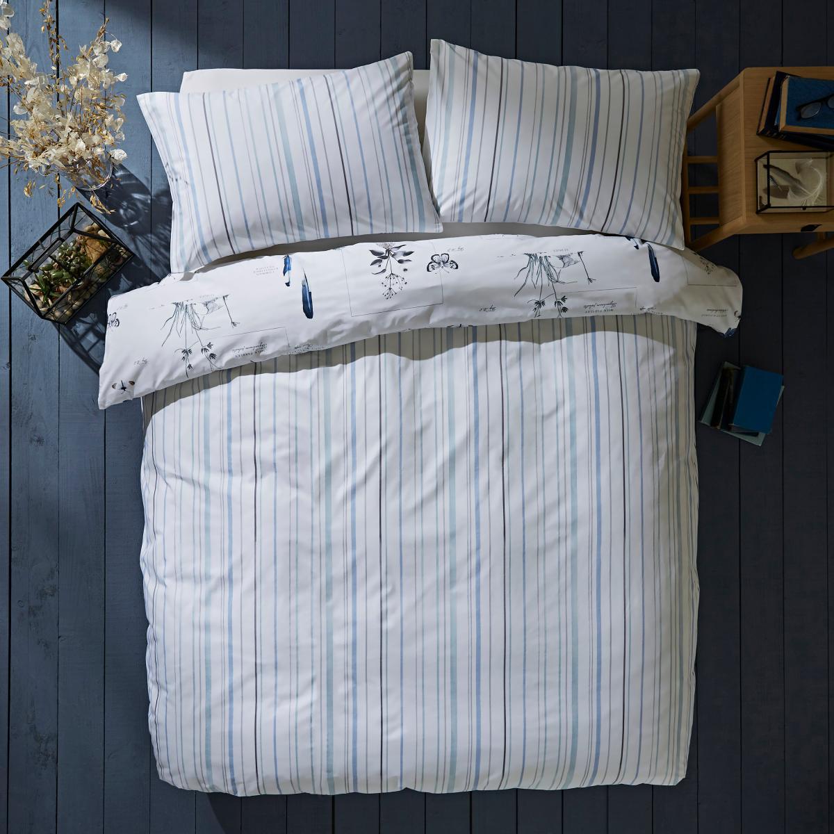 Nature's Journal 100% Cotton Duvet Cover and Pillowcase Set Blue – image 4