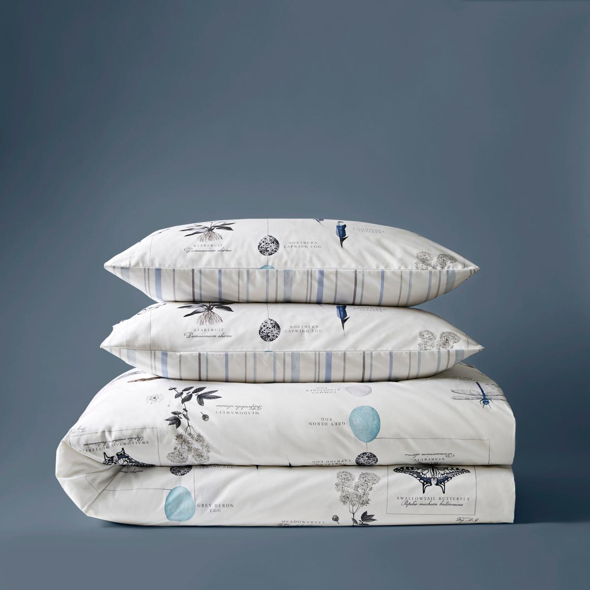 Nature's Journal 100% Cotton Duvet Cover and Pillowcase Set Blue – image 6