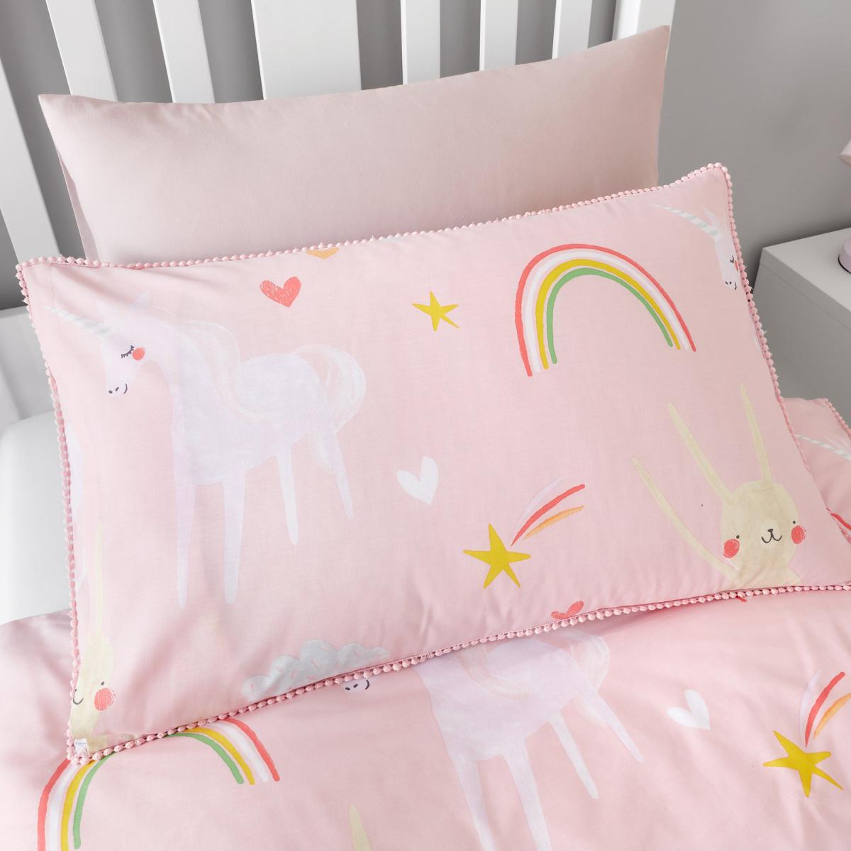 Party Animals Grey Duvet Cover and Pillowcase Set Grey, Pink and White – image 6