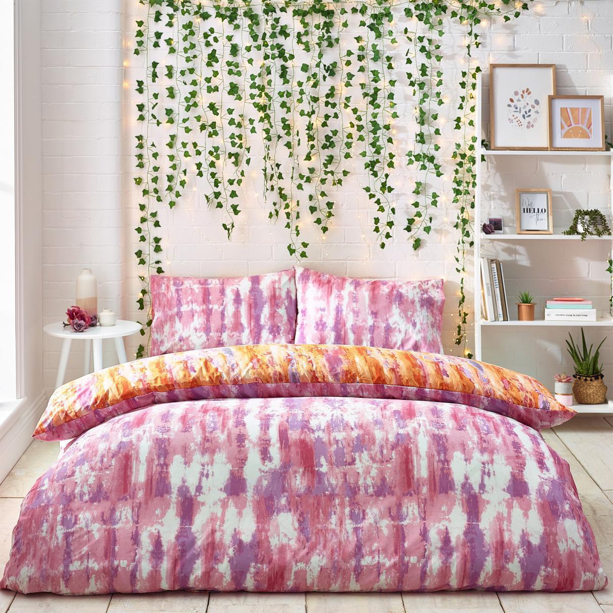 Style Lab Tie Dye Duvet Cover and Pillowcase Set MultiColoured – image 2
