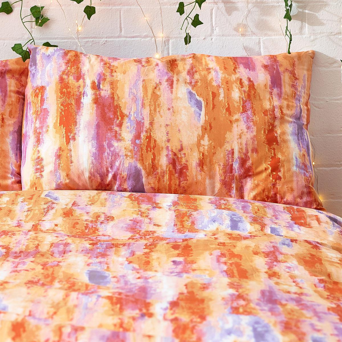 Style Lab Tie Dye Duvet Cover and Pillowcase Set MultiColoured – image 4