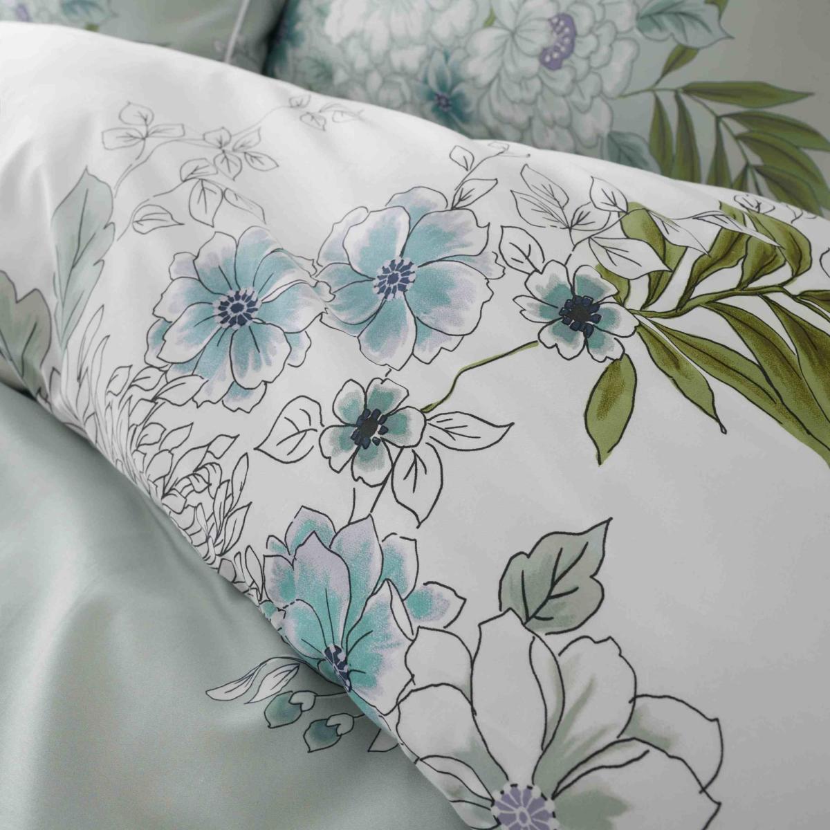 Bianca Chinoiserie Floral Duvet Cover and Pillowcase Set Green – image 2