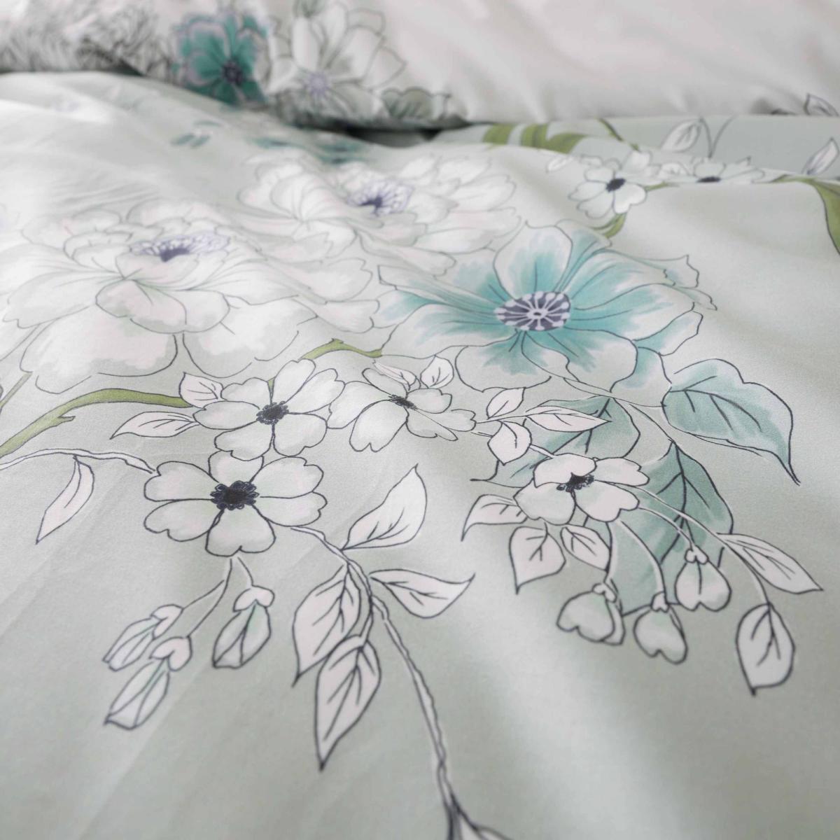 Bianca Chinoiserie Floral Duvet Cover and Pillowcase Set Green – image 3