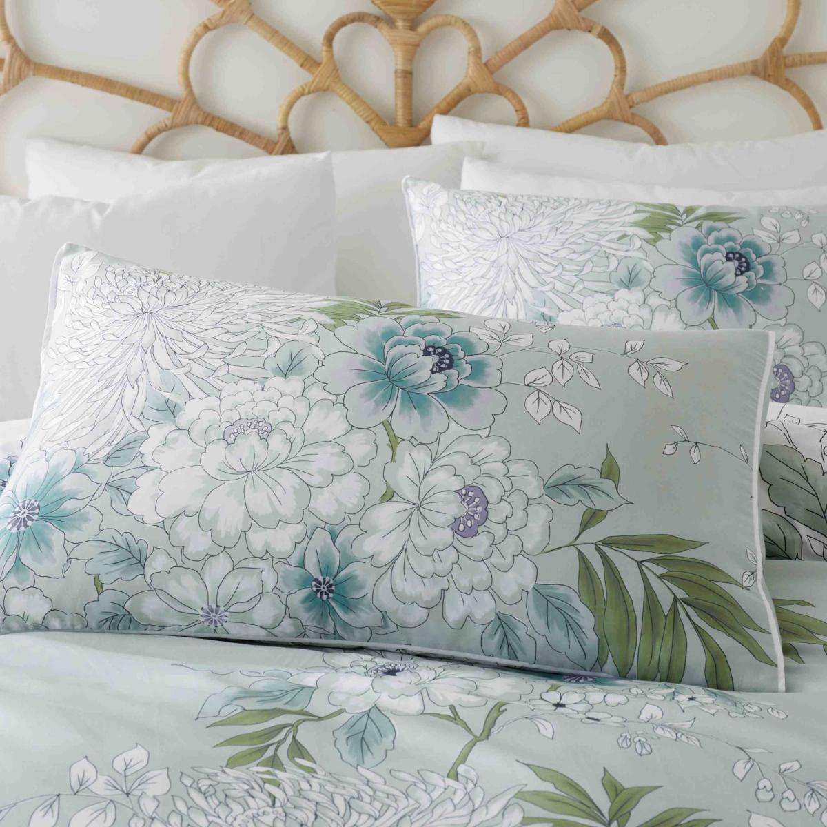Bianca Chinoiserie Floral Duvet Cover and Pillowcase Set Green – image 4