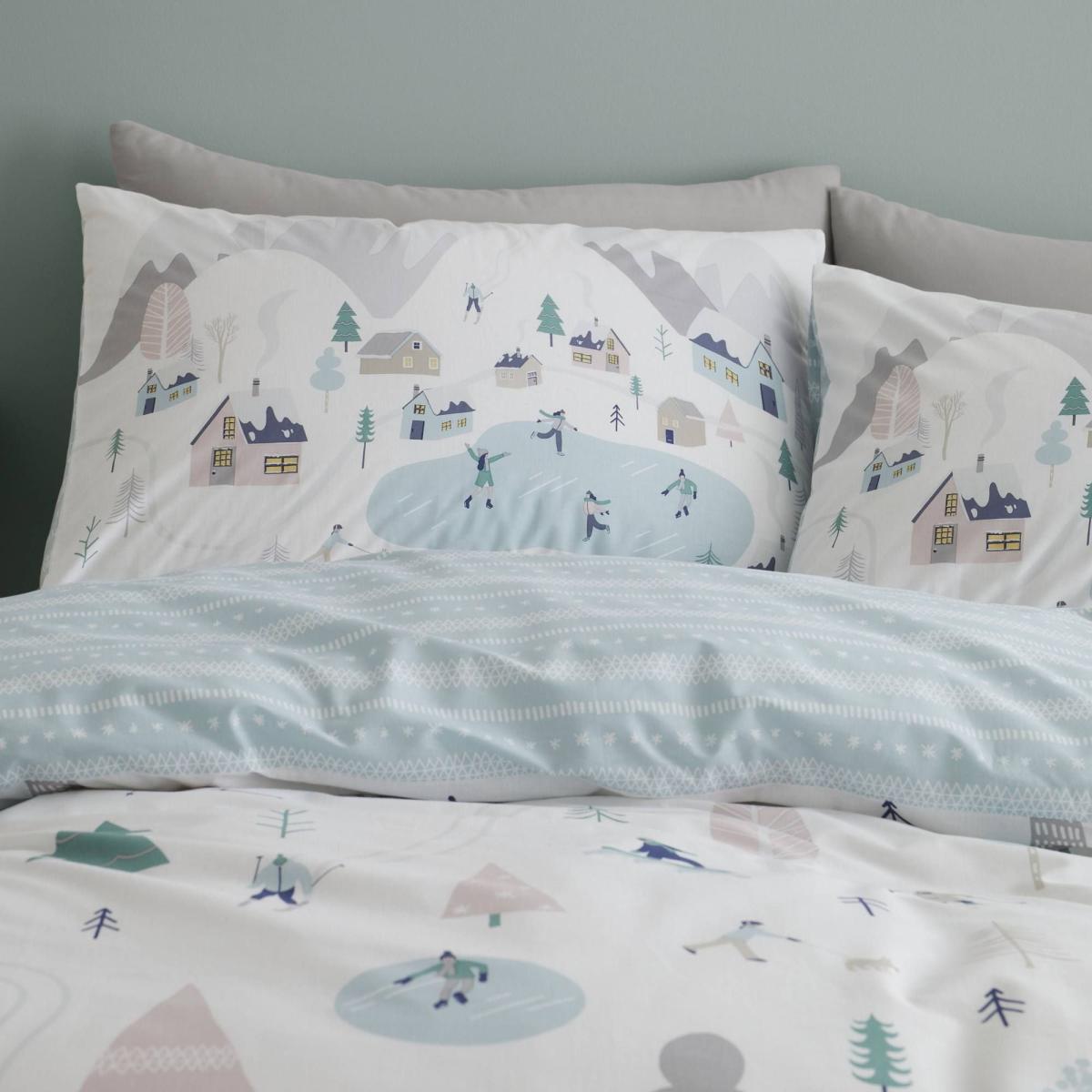 Bianca Fine Linens Winter Fun 100% Cotton Duvet Cover and Pillowcase Set Pastel (Multi Coloured) – image 2