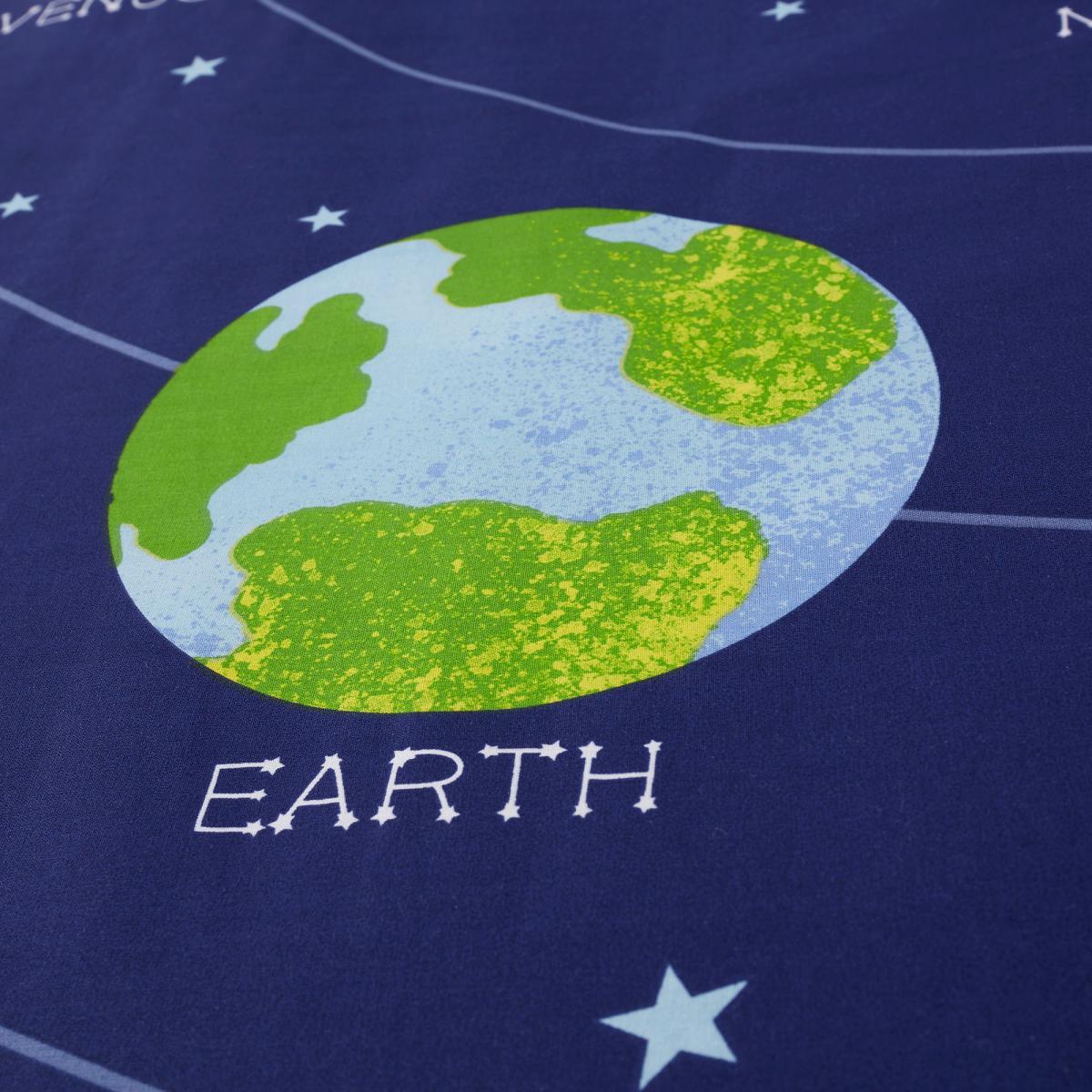 Space Glow in the Dark Duvet Cover and Pillowcase Set Navy (Blue) – image 7