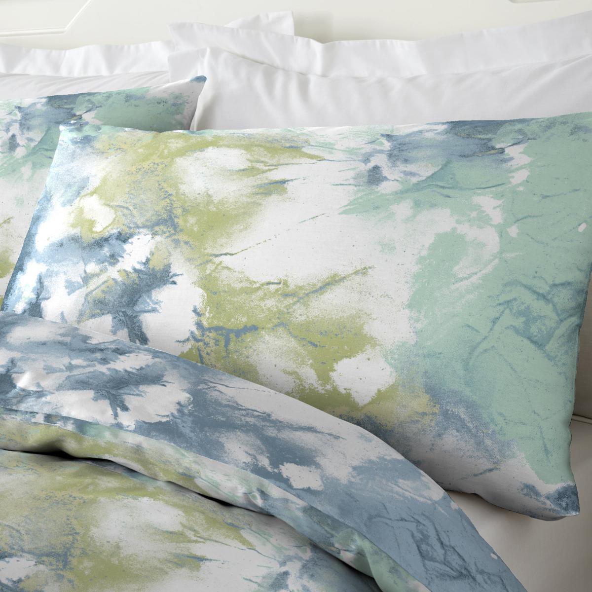 Fusion Tie Dye Blue Reversible Duvet Cover and Pillowcase Set Light Blue – image 3