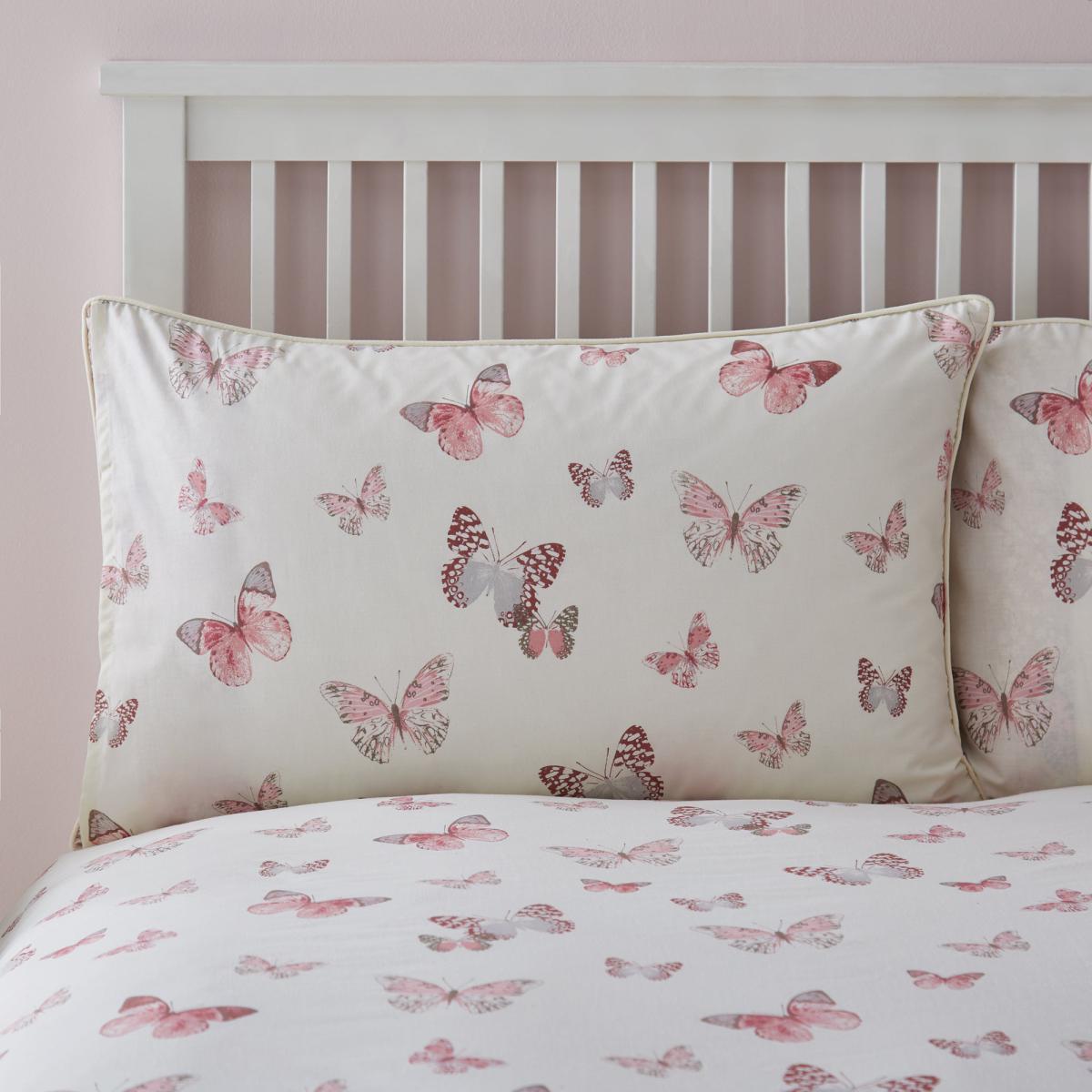 Botanica Butterfly Blush Reversible Duvet Cover and Pillowcase Set Blush Pink – image 4