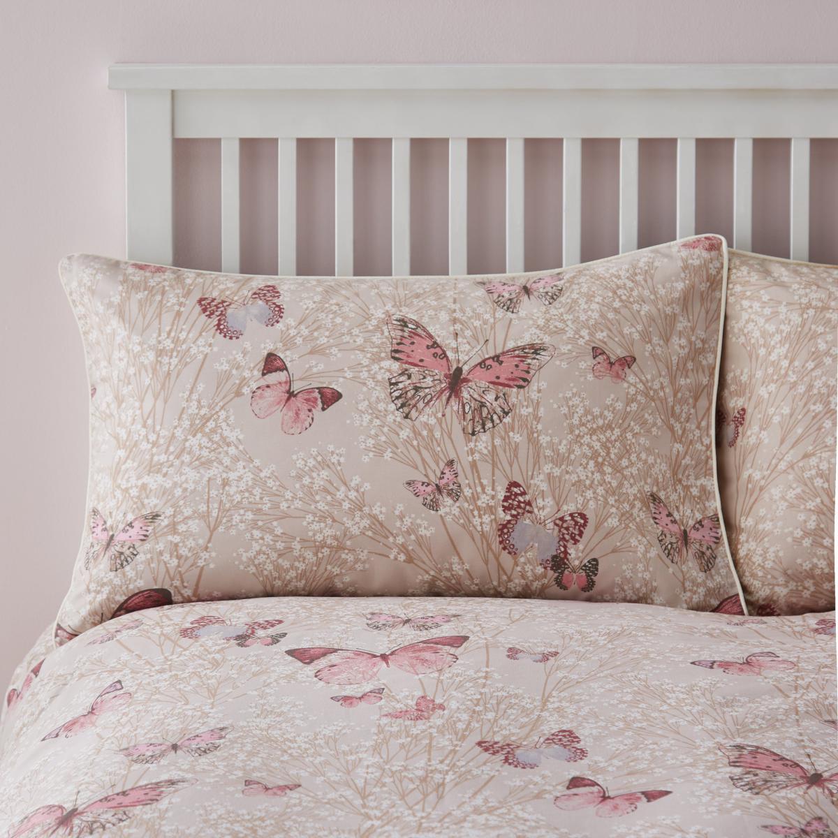 Botanica Butterfly Blush Reversible Duvet Cover and Pillowcase Set Blush Pink – image 6