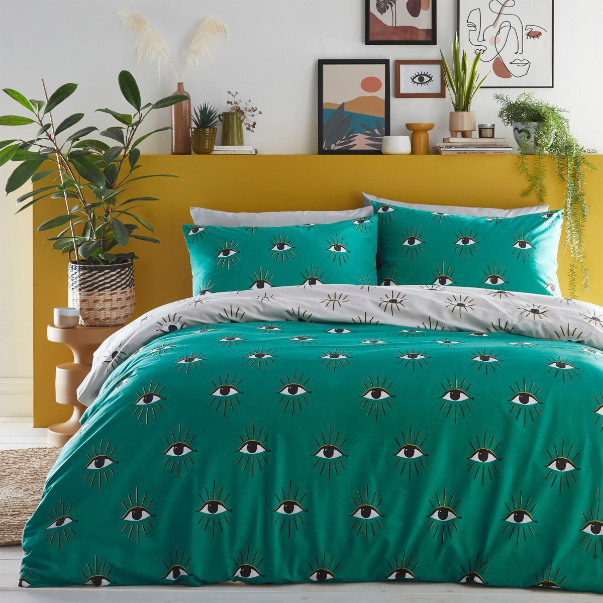 Furn. Theia Jade Duvet Cover and Pillowcase Set Jade (Green) – image 2