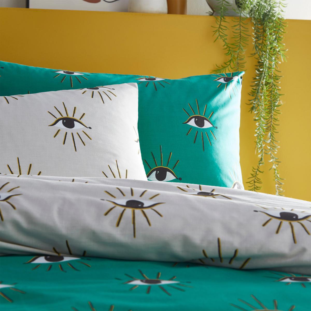 Furn. Theia Jade Duvet Cover and Pillowcase Set Jade (Green) – image 3