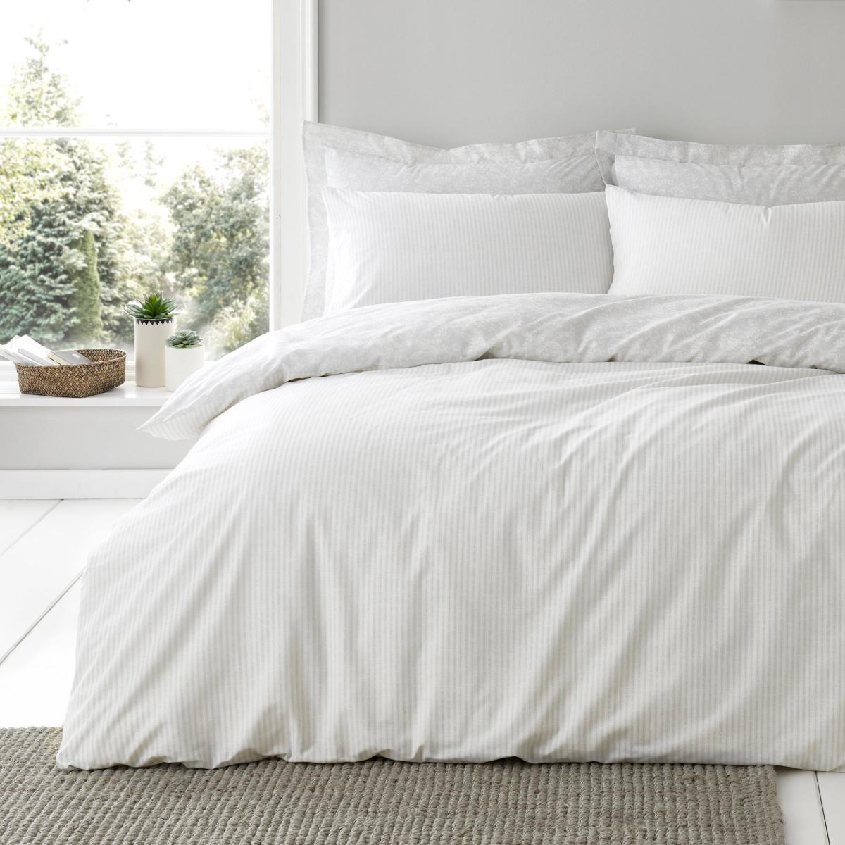 Phoebe Grey Duvet Cover and Pillowcase Set Grey and White – image 2