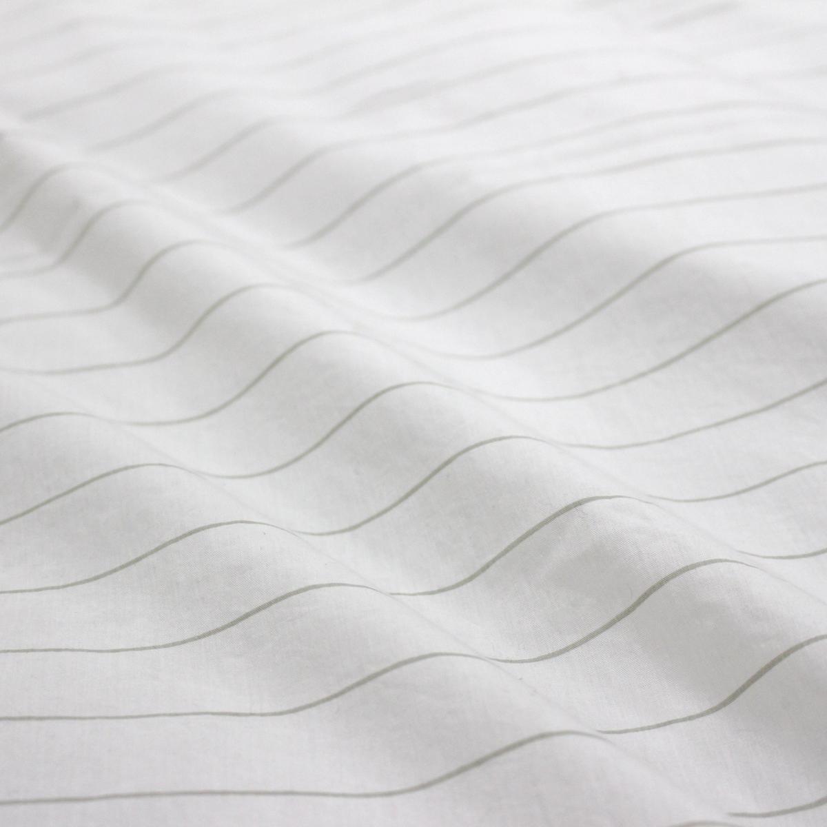 The Linen Yard Linear White Stripe 100% Cotton Duvet Cover and Pillowcase Set White – image 2