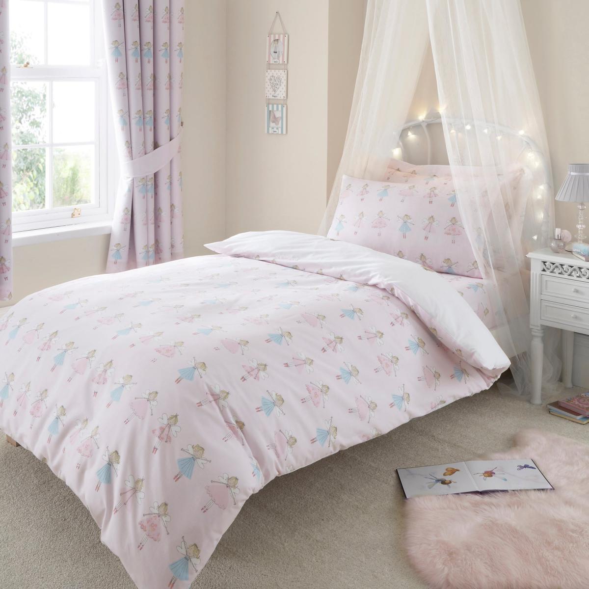 Fairies Pink Duvet Cover and Pillowcase Set Pink – image 2