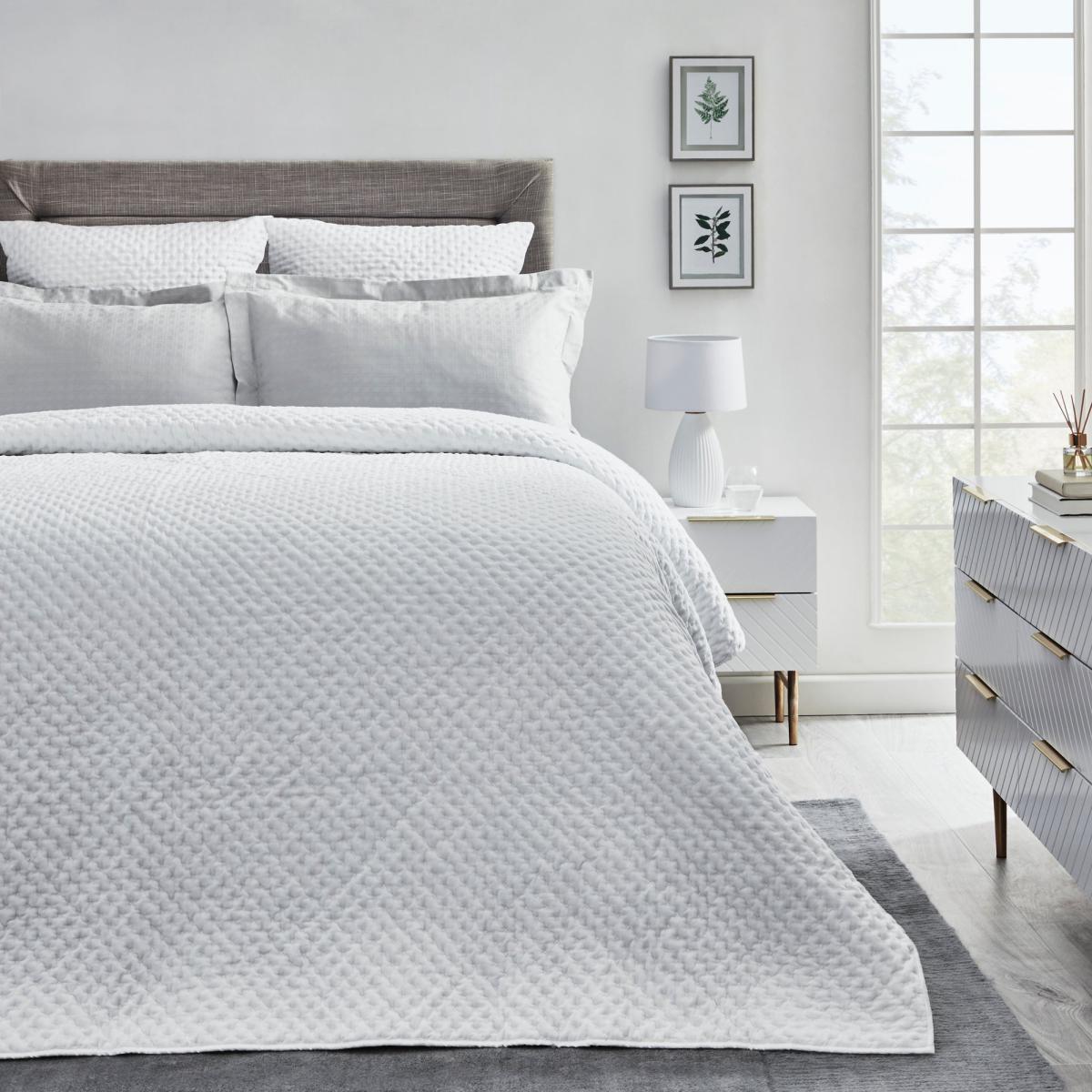 Dorma Purity Marlia Silver Cotton Jacquard Duvet Cover and Pillowcase Set Light Grey – image 3