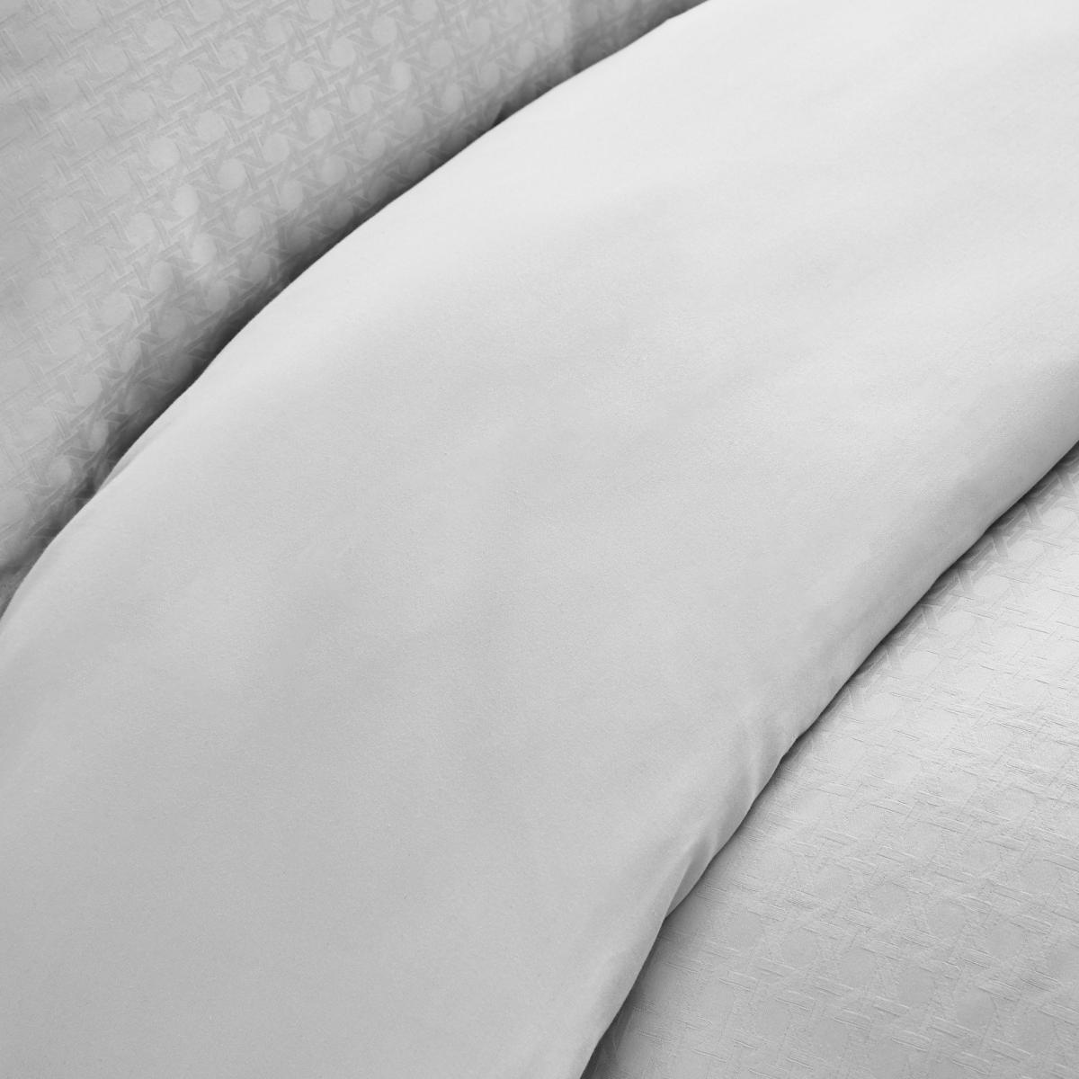 Dorma Purity Marlia Silver Cotton Jacquard Duvet Cover and Pillowcase Set Light Grey – image 5