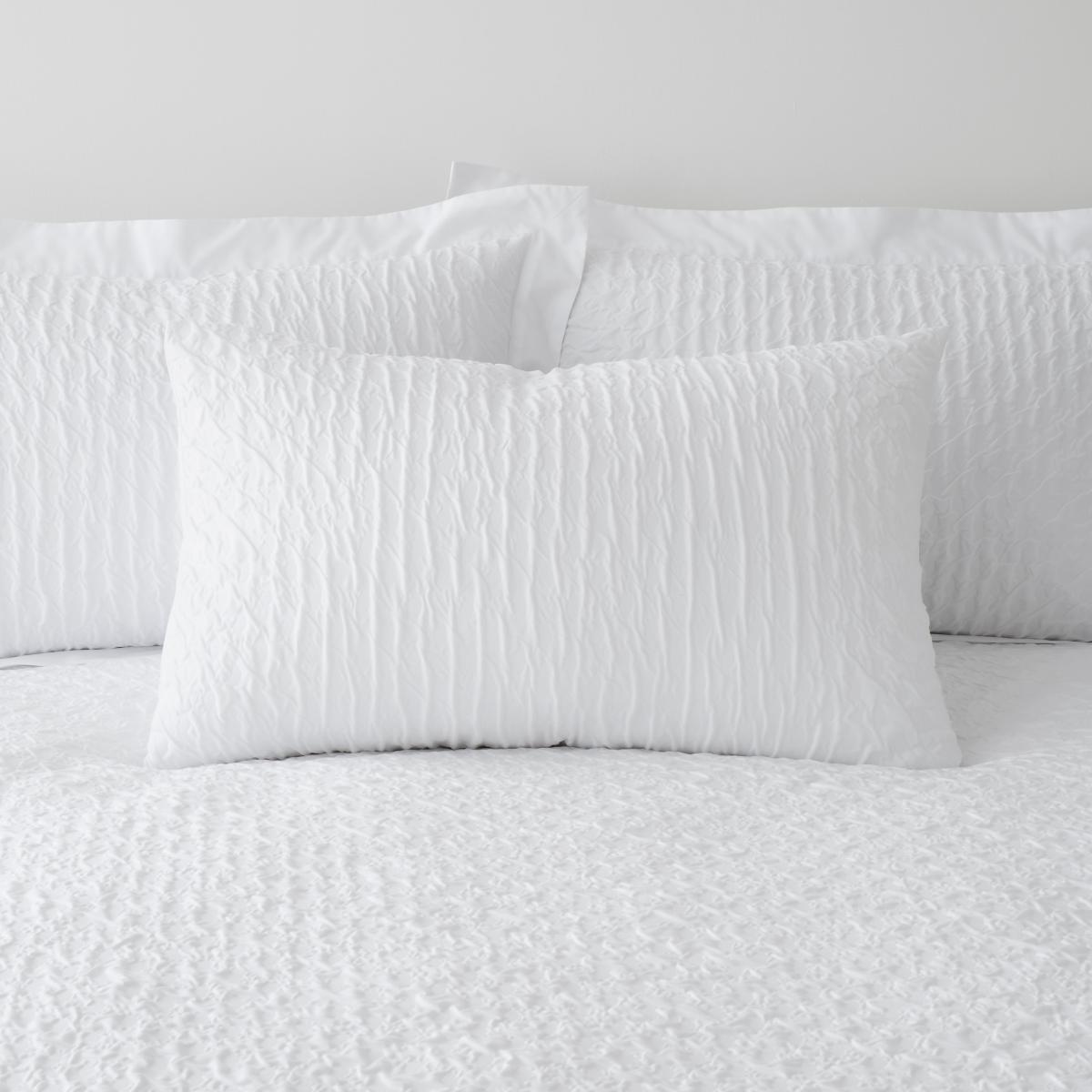 Edison Textured White Duvet Cover and Pillowcase Set White – image 3