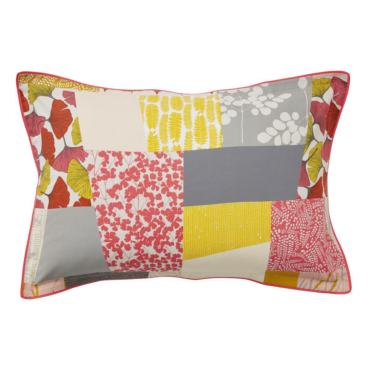 Clarissa Hulse Ginkgo Patchwork Pink and Mustard 100% Cotton Reversible Duvet Cover and Pillowcase Set MultiColoured – image 4