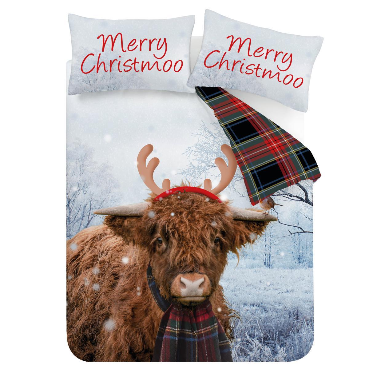 Catherine Lansfield Merry Christmoo Duvet Cover and Pillowcase Set MultiColoured – image 5